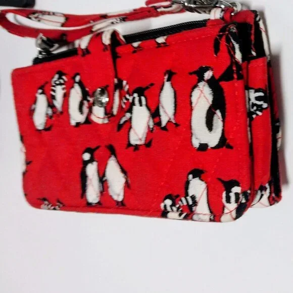 Vera Bradley RFID Wallet Wristlet in Playful Penguins Red - Picture 11 of 13